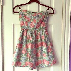 Floral strapless dress